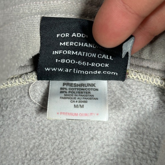 Artimonde Jimi Hendrix Hoodie Mens Medium grey full zip rock 2011 graphic - Picture 10 of 15